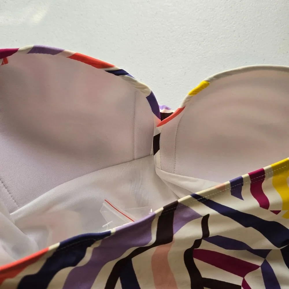 Kate Spade Geobrella One‎ Piece Swimsuit Womens Small Geometric Colorful Mod